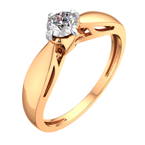 Кольцо помолвочное из розового золота с бриллиантом 2D00215.14K.R фото 2