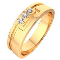Кольцо обручальное из розового золота с бриллиантом 1D50105.14K.R