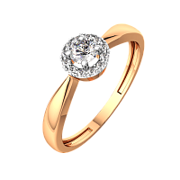 Кольцо из розового золота с бриллиантом 2D0082.14K.R