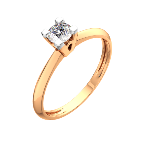 Кольцо помолвочное из розового золота с бриллиантом 2D00372.14K.R фото 2