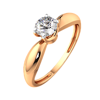 Кольцо помолвочное из розового золота с фианитом 2101098.14K.R.ZZ