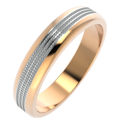 Кольцо обручальное из комбинированного золота 144087.14K.B