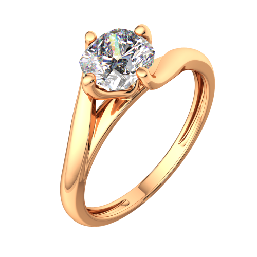 Кольцо помолвочное из розового золота с фианитом 210778.14K.R фото 2