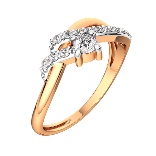 Кольцо из розового золота с фианитом 2101049.14K.R фото 2