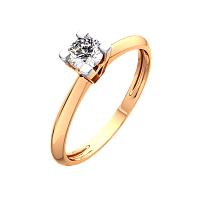 Кольцо помолвочное из розового золота с бриллиантом 2D00372.14K.R