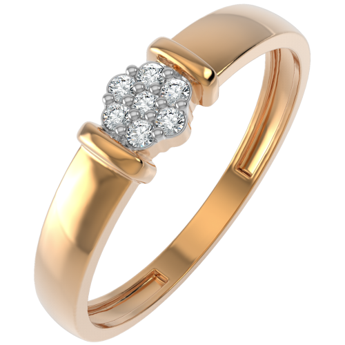 Кольцо из розового золота с фианитом 210718.14K.R