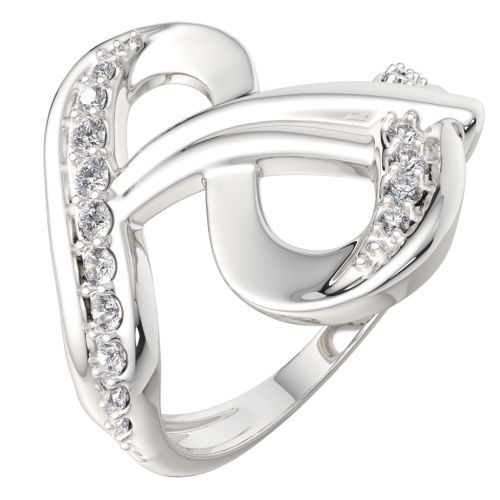 Кольцо из серебра с фианитом 0210253 фото 2