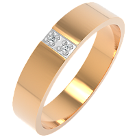 Кольцо обручальное из розового золота с бриллиантом 1D4080.14K.R