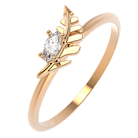 Кольцо из розового золота с фианитом 210575.9K.R