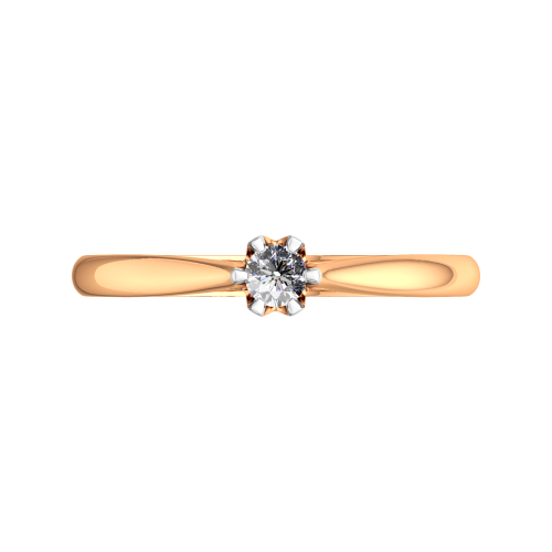 Кольцо помолвочное из розового золота с бриллиантом 2D00353.14K.R фото 3