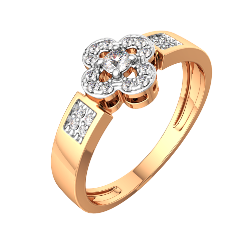 Кольцо из розового золота с фианитом 2101455.14K.R фото 2
