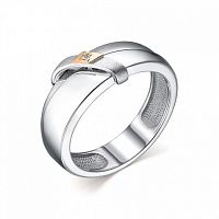 Кольцо из комбинированного серебра с бриллиантом 01-2190/000Б-00