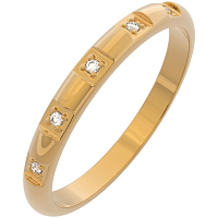 Кольцо обручальное из розового золота с фианитом 152576.14K.R