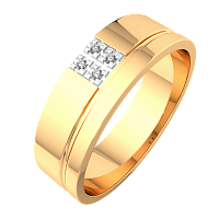 Кольцо обручальное из розового золота с фианитом 1550105.14K.R