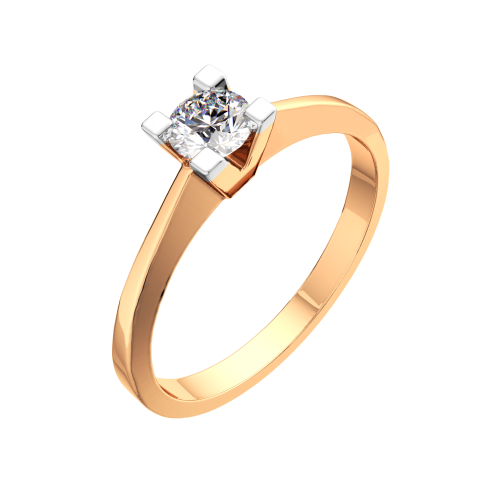 Кольцо помолвочное из розового золота с бриллиантом 2D00356.14K.R фото 2