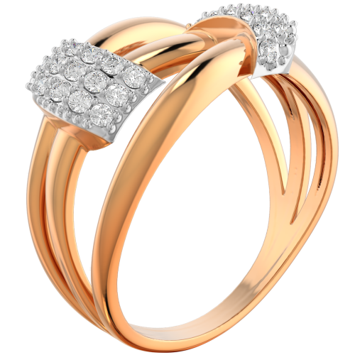 Кольцо из розового золота с фианитом 210514-9K фото 2