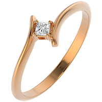 Кольцо помолвочное из розового золота с фианитом 210686.14K.R