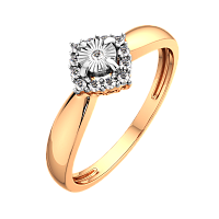 Кольцо из комбинированного золота с бриллиантом 2D00232.14K.B