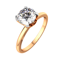 Кольцо помолвочное из розового золота с фианитом 210526