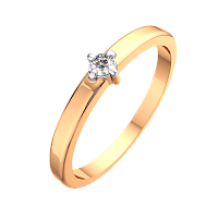 Кольцо помолвочное из розового золота с фианитом 2101252.14K.R