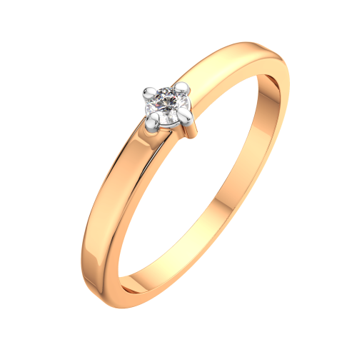Кольцо помолвочное из розового золота с фианитом 2101252.14K.R