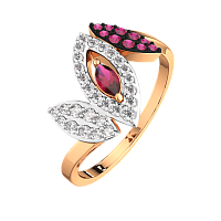 Кольцо из розового золота с рубином 2D30133.14K.R