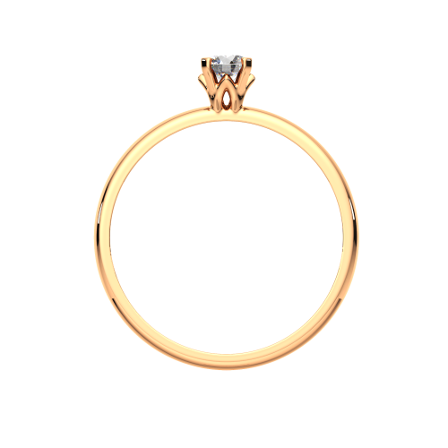 Кольцо помолвочное из розового золота с бриллиантом 2D00125.14K.R фото 4