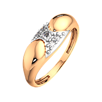 Кольцо из розового золота с фианитом 2101017.9K.R.ZZ