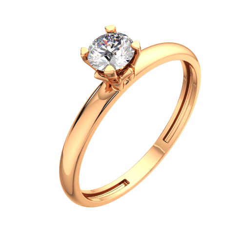 Кольцо помолвочное из розового золота с бриллиантом 2D00125.14K.R фото 2