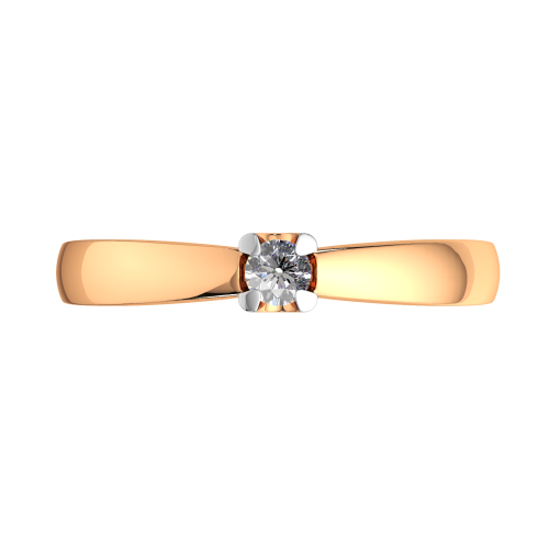 Кольцо помолвочное из розового золота с бриллиантом 2D00237.14K.R.ZZ фото 3
