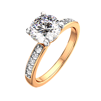Кольцо из розового золота с фианитом 210541-9K