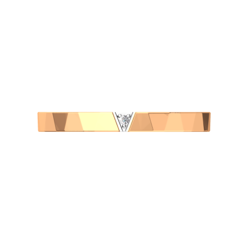 Кольцо обручальное из розового золота с фианитом 1525146.14K.R фото 3
