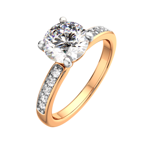 Кольцо из розового золота с фианитом 210541-9K