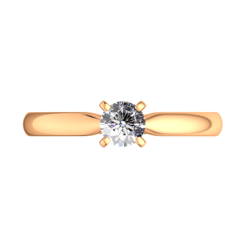 Кольцо помолвочное из розового золота с бриллиантом 2D0065.14K.R фото 3