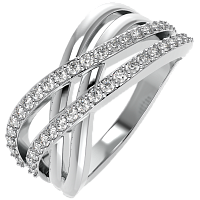 Кольцо из серебра с фианитом 0210203