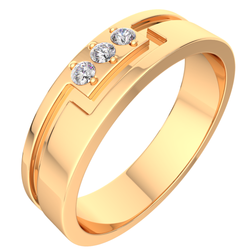 Кольцо обручальное из розового золота с фианитом 1550105.14K.R фото 2