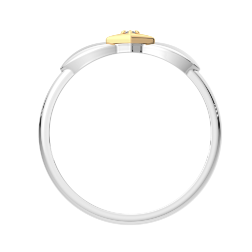 Кольцо из комбинированного серебра с бриллиантом 02D0006.G14K фото 4
