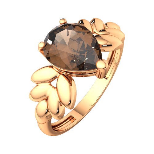 Кольцо из розового золота с раухтопазом 2S90156.14K.R