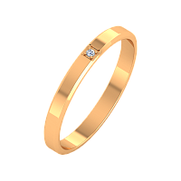 Кольцо обручальное из розового золота с бриллиантом 1D3022