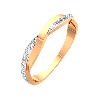Кольцо из розового золота с фианитом 210670.14K.R