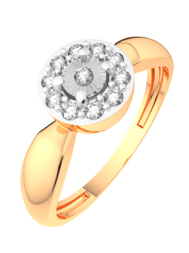 Кольцо из комбинированного золота с бриллиантом 2D00164.14K.B