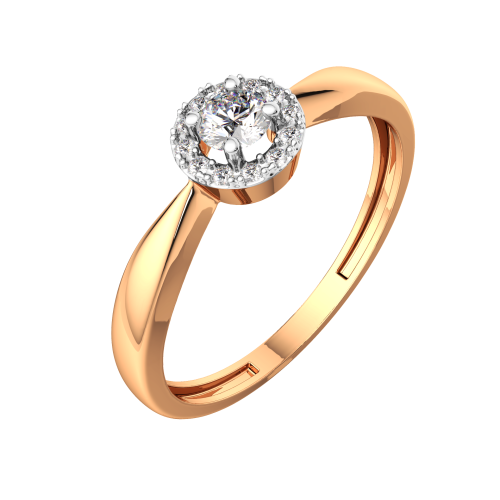 Кольцо из розового золота с бриллиантом 2D0082.14K.R фото 2