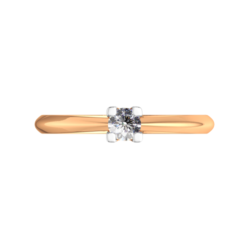 Кольцо помолвочное из розового золота с бриллиантом 2D00372.14K.R фото 3