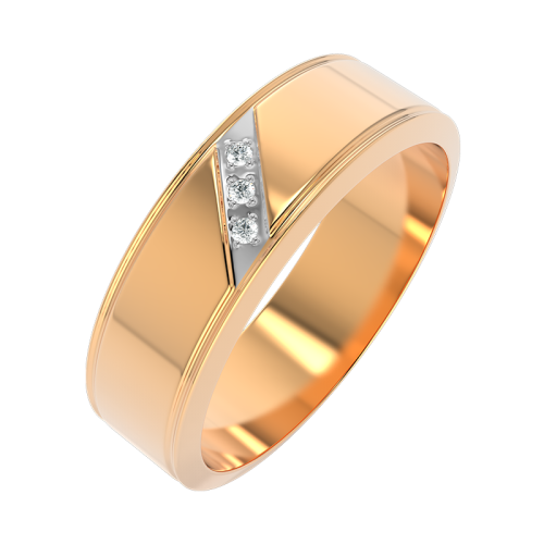Кольцо обручальное из розового золота с бриллиантом 1D6090.14K.R