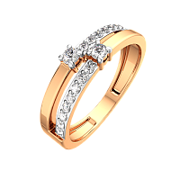 Кольцо из розового золота с фианитом 2101498.14K.R