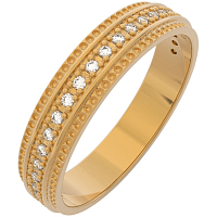 Кольцо обручальное из розового золота с бриллиантом 1D4075.14K.R