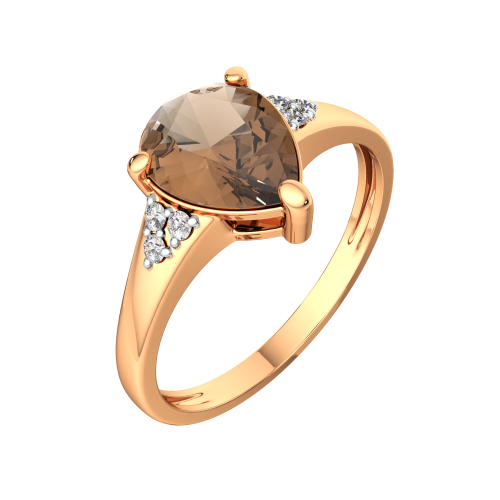 Кольцо из розового золота с раухтопазом 2S9035.14K.R фото 2