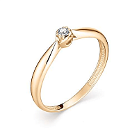 Кольцо помолвочное из розового золота с бриллиантом 12893-100