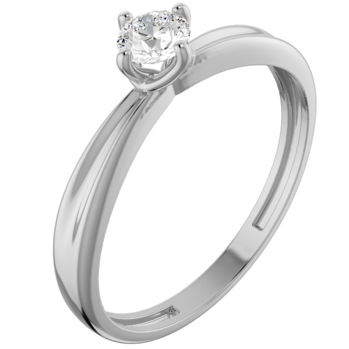 Кольцо помолвочное из белого золота с бриллиантом 2D00142.14K.W фото 2