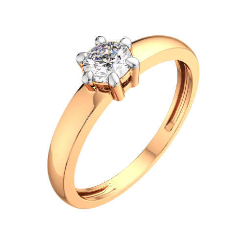 Кольцо помолвочное из розового золота с фианитом 2101197.14K.R.ZZ фото 2